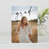 Faire-part Élégant superposition de script deux diplômes de p (Debout devant)