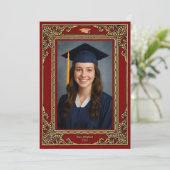 Faire-part Elegant Victorian Era 1877 Graduation (Debout devant)