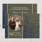 faire-part élégant vintage pour 50e anniversaire d (Devant / Derrière)
