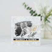 Faire-part Elegant Wedding Winter Photo / Monogram (Debout devant)