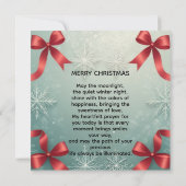 Faire-part Elegant Winter Snowflake Frame with Red Bows (Dos)