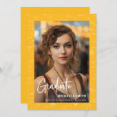 Faire-part Elegant Yellow Math Script Photo Graduate  (Devant / Derrière)