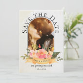 Faire-part Elégante aquarelle Floral Cute Photo Mariage (Debout devant)