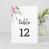 Faire-part Elégante aquarelle rose florale peinte à la main (Debout devant)