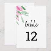 Faire-part Elégante aquarelle rose florale peinte à la main (Devant / Derrière)