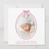 Faire-part Elégante Aquarelle rose Photo Fille Naissance (Devant)