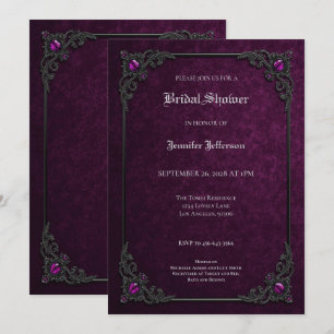 Faire-part Élégante Baby Shower gothique violet
