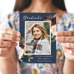 Faire-part Élégante Bourgogne et diplôme de la marine