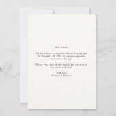 Faire-part Elégante calligraphie Cadre photo Mariage d'or (Dos)