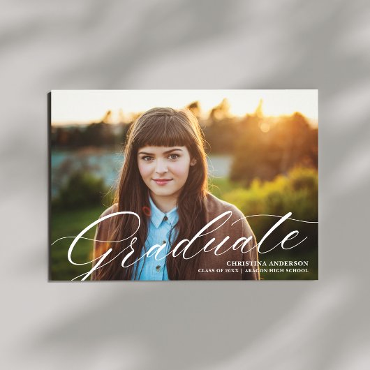 Faire-part Élégante Calligraphie de Script Blanc