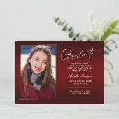 Faire-part Élégante calligraphie Encre Script Moderne Grad Ph (Debout devant)