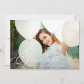 Faire-part Élégante calligraphie Lycée 2 Diplôme photo (Devant)