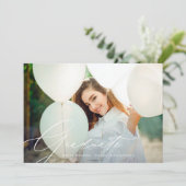 Faire-part Élégante calligraphie Lycée 2 Diplôme photo (Debout devant)