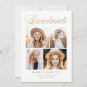 Faire-part Élégante calligraphie or 4 Diplôme photo (Devant)