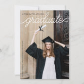 Faire-part Élégante Calligraphie Script Graduation Photo (Devant)