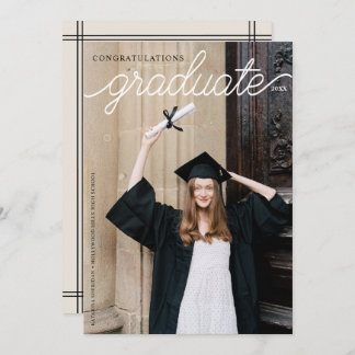 Faire-part Élégante Calligraphie Script Graduation Photo