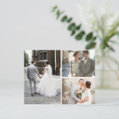 Faire-part Elégante carte postale de Merci Mariage flou Flora (Debout devant)