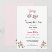 Faire-part Élégante Cheveux rose pour aimer la douche nuptial (Devant / Derrière)