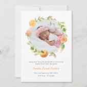 Faire-part Élégante couronne de rose jaune Fleur photo Naissa (Devant)