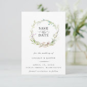 Faire-part Élégante couronne Fleur sauvage Botanique Enregist (Debout devant)