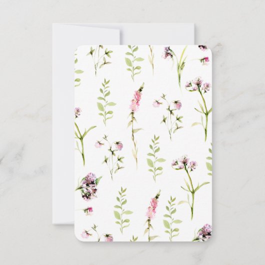 Faire-part Élégante couronne Fleur sauvage Enregistrer La Dat (Dos)