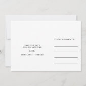 Faire-part Élégante feuille or vert foncé mariage enregistrer (Dos)