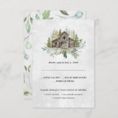 Faire-part Élégante Grange | Mariage aquarelle RSVP (Devant / Derrière)