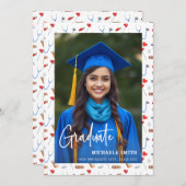 Faire-part Élégante infirmière manuscrite Script photo Gradua (Devant / Derrière)