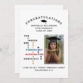 Faire-part Elégante OUI ELLE PEUT Féliciter STEM Graduate (Devant / Derrière)