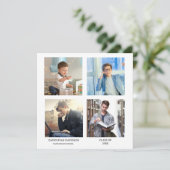 Faire-part Élégante Photo Collage Graduation Party (Debout devant)