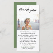 Faire-part Elégante photo commémorative Merci note (Devant / Derrière)
