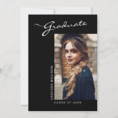 Faire-part Élégante photo de script moderne | Graduation (Devant)