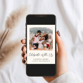 Faire-part Élégante Photo Qr Code Mariage Réception Invitatio