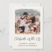 Faire-part Élégante Photo Qr Code Mariage Réception Invitatio (Devant)