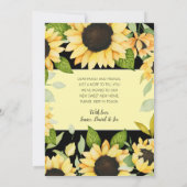 Faire-part Elégante Tournesol Aquarelle Florale Black Moving (Dos)