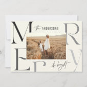 Faire-part Élégante typographie moderne de Noël joyeux (Devant)