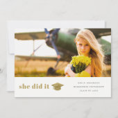 Faire-part Élégante Typographie Or Diplôme de la Cap Photo (Devant)