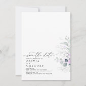 Faire-part Élégante Verdure Argent Économisez La Date (Devant)