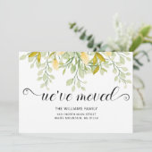 Faire-part Elégante verdure Citron Aquarelle Florale Mouvemen (Debout devant)