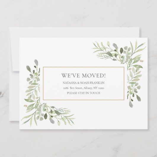 Faire-part Élégante verdure en mouvement (Devant)