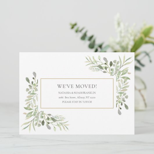 Faire-part Élégante verdure en mouvement (Debout devant)