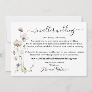 Faire-part Élégantes Feuilles Florales Mariage Virtuel Plus P
