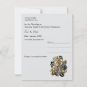 Faire-part Élégantes perruques chic en or, argent, bleu, jaun (Dos)