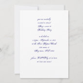 Faire-part élégants à motif bleu en relief (Dos)