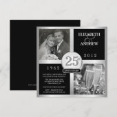 Faire-part élégants de 25e anniversaire de mariage (Devant / Derrière)