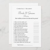 Faire-part Elegnat mariée & mariée trivia jeu de douche nupti (Devant / Derrière)