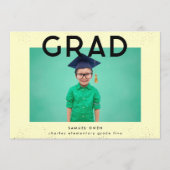 Faire-part Elémentaire Black Jaune Texte Moderne Deux Photo G (Devant)