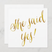 Faire-part Elle a dit oui Citation Conception métallique à fe (Devant / Derrière)