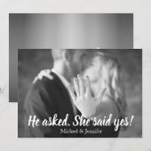 Faire-part Elle a dit oui Photo d'annonce de fiançailles (Devant / Derrière)