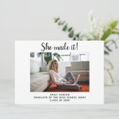 Faire-part Elle l'a fait simple Graduate Photo Graduate Gradu (Debout devant)